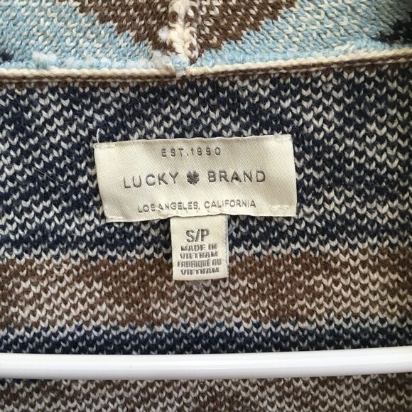LUCKY BRAND OPEN FRONT SWEATER IN AZTEC PRINT‎ - Picture 6 of 6